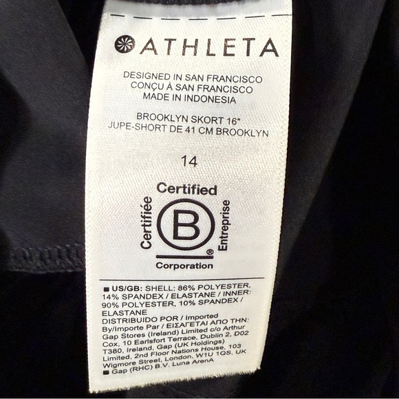 Athleta NWT Brooklyn 16” Skort | Black | 14 - Picture 9 of 10